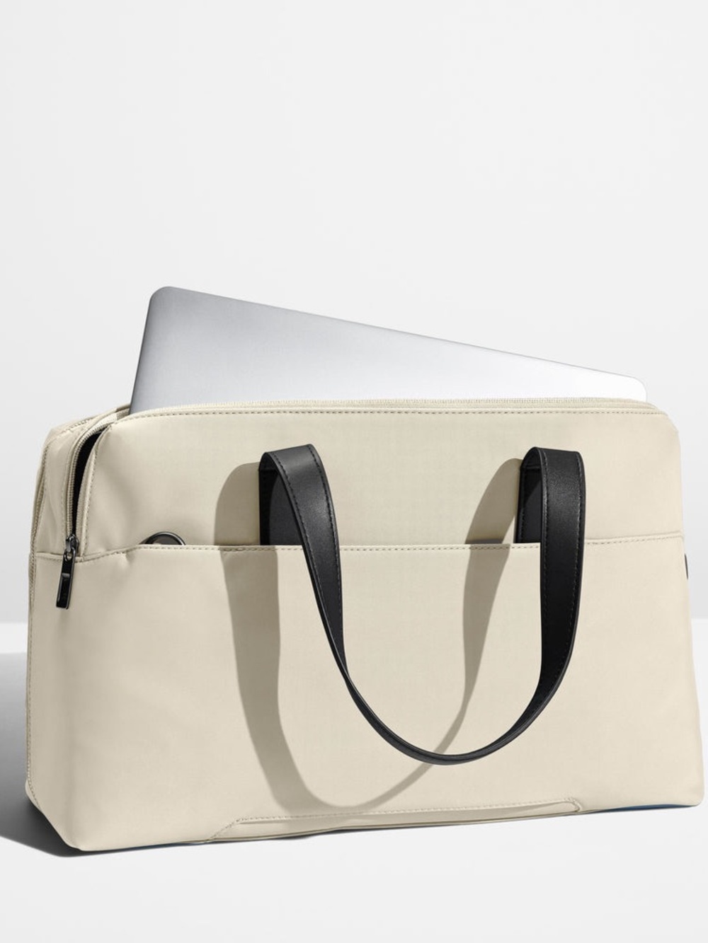 Away Cream Travel Duffel with Black Leather Handles - Picture 5 of 10